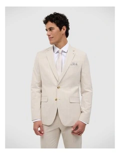 Finn Check Tailored Jacket in Natural
