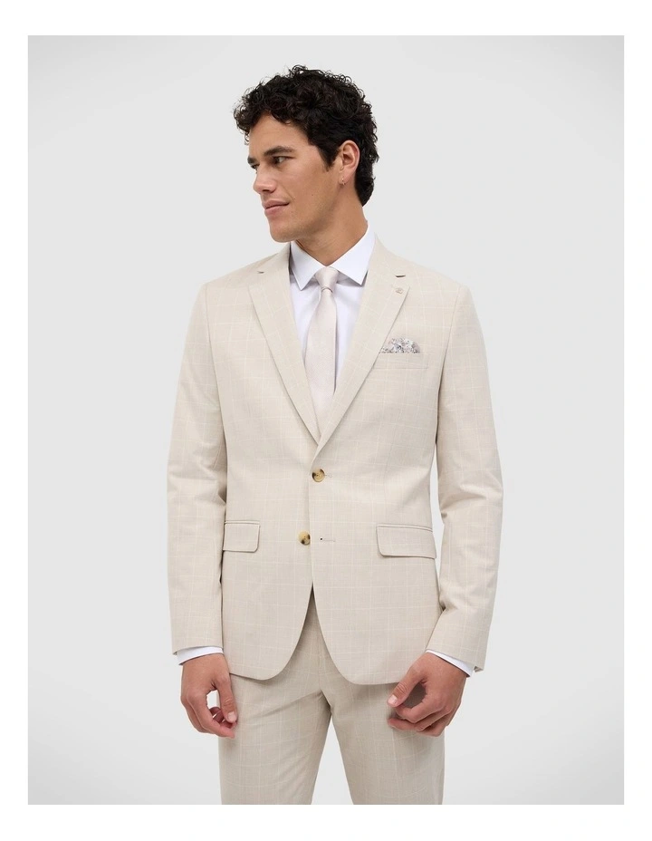 Finn Check Tailored Jacket in Natural image 1