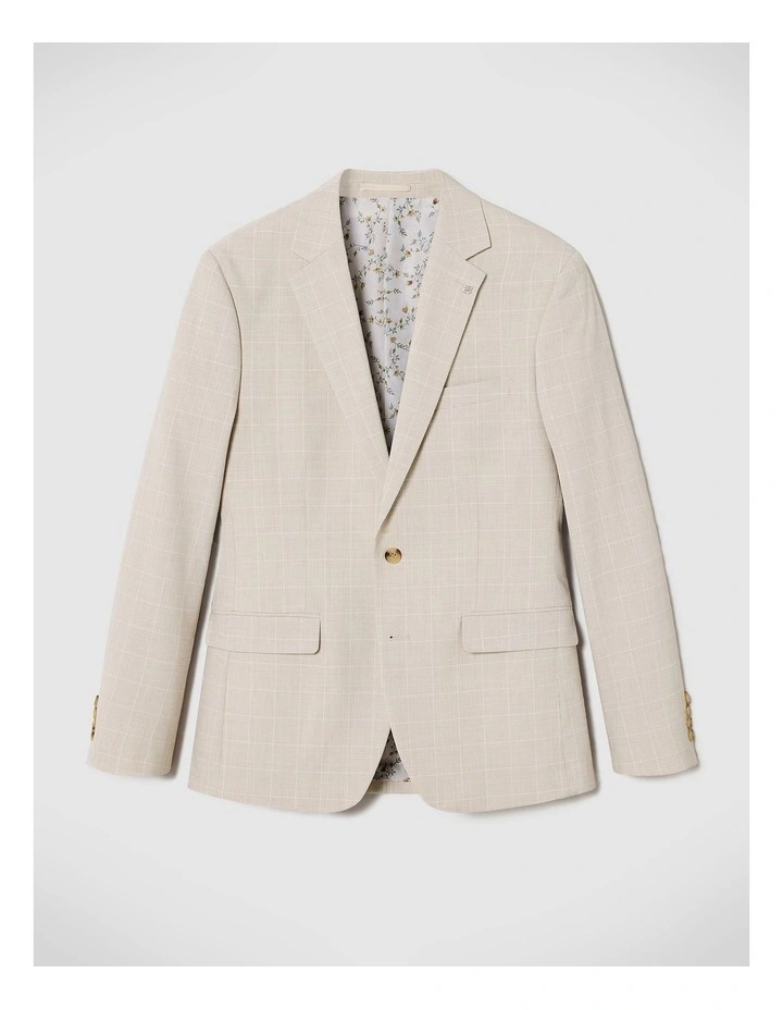 Finn Check Tailored Jacket in Natural image 2