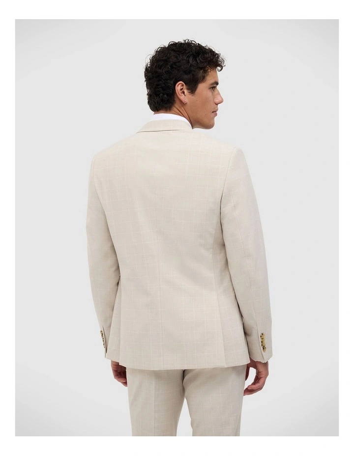 Finn Check Tailored Jacket in Natural image 5