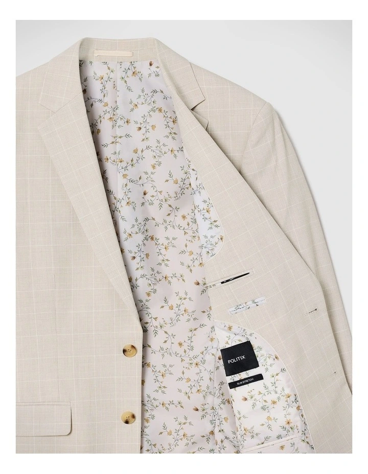 Finn Check Tailored Jacket in Natural image 7