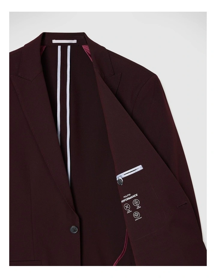 Jett Performance Tailored Jacket in Burgundy image 7
