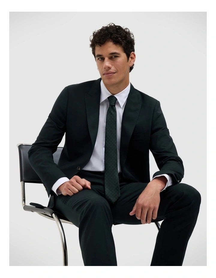 Wool Tailored Jacket in Dk Khaki image 6