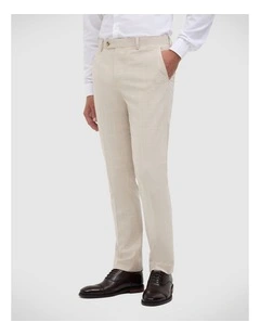 Finn Check Tailored Pant in Natural