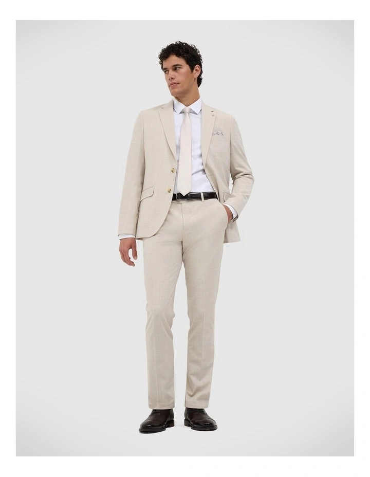 Finn Check Tailored Pant in Natural image 3