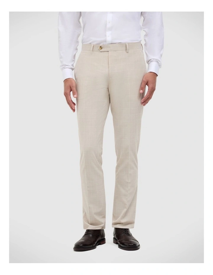 Finn Check Tailored Pant in Natural image 4