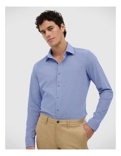 Kyle Performance Print Shirt in Blue