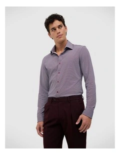 Nathan Performance Print Shirt in Burgundy