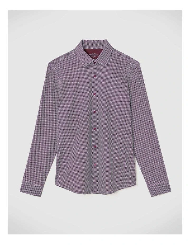 Nathan Performance Print Shirt in Burgundy image 2