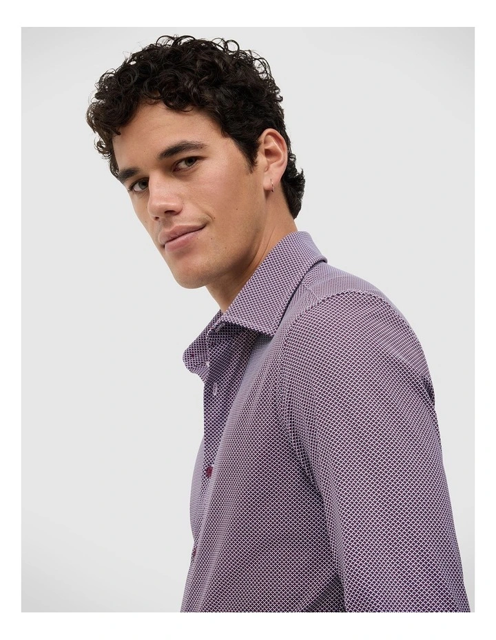 Nathan Performance Print Shirt in Burgundy image 3