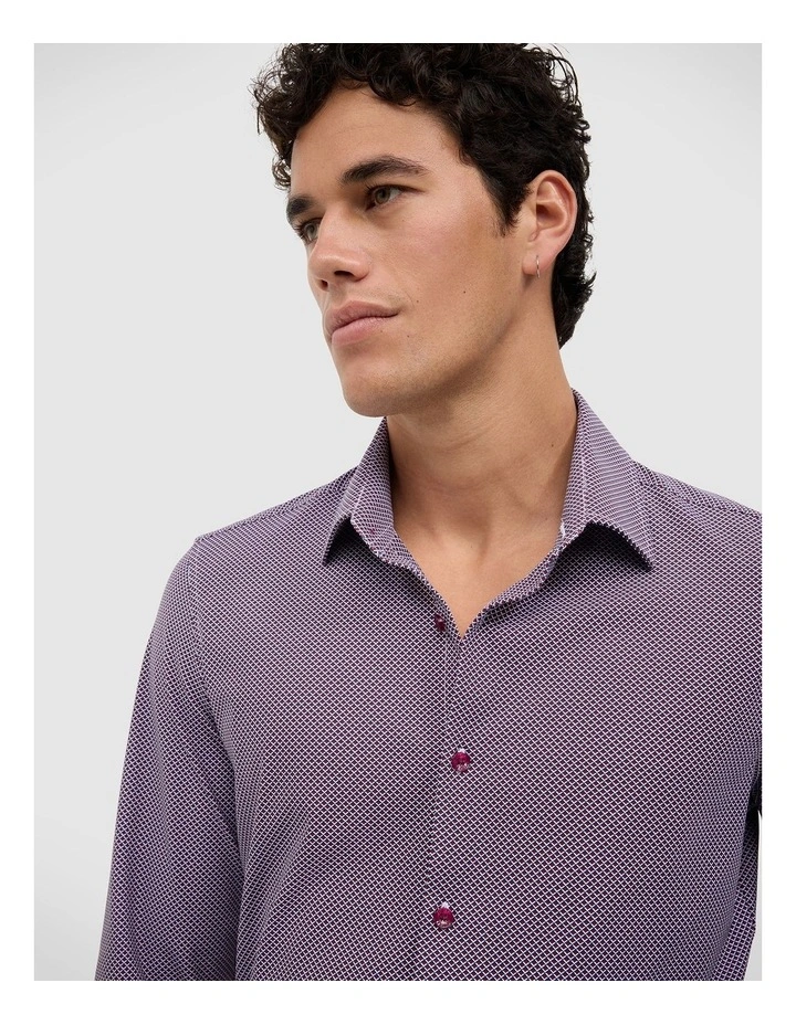 Nathan Performance Print Shirt in Burgundy image 5