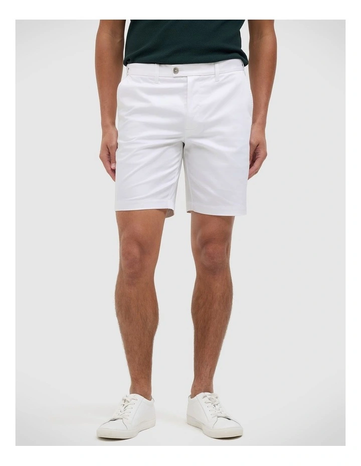 Fraser Comfort Waistband Shorts in White image 1