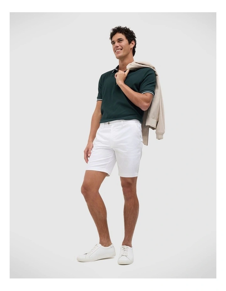 Fraser Comfort Waistband Shorts in White image 3