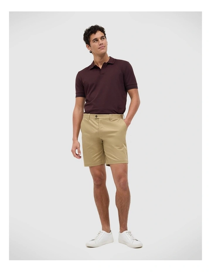 Fraser Comfort Waistband Shorts in Tan image 3