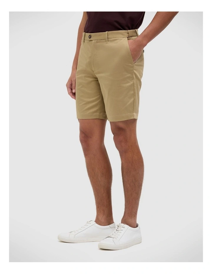 Fraser Comfort Waistband Shorts in Tan image 4