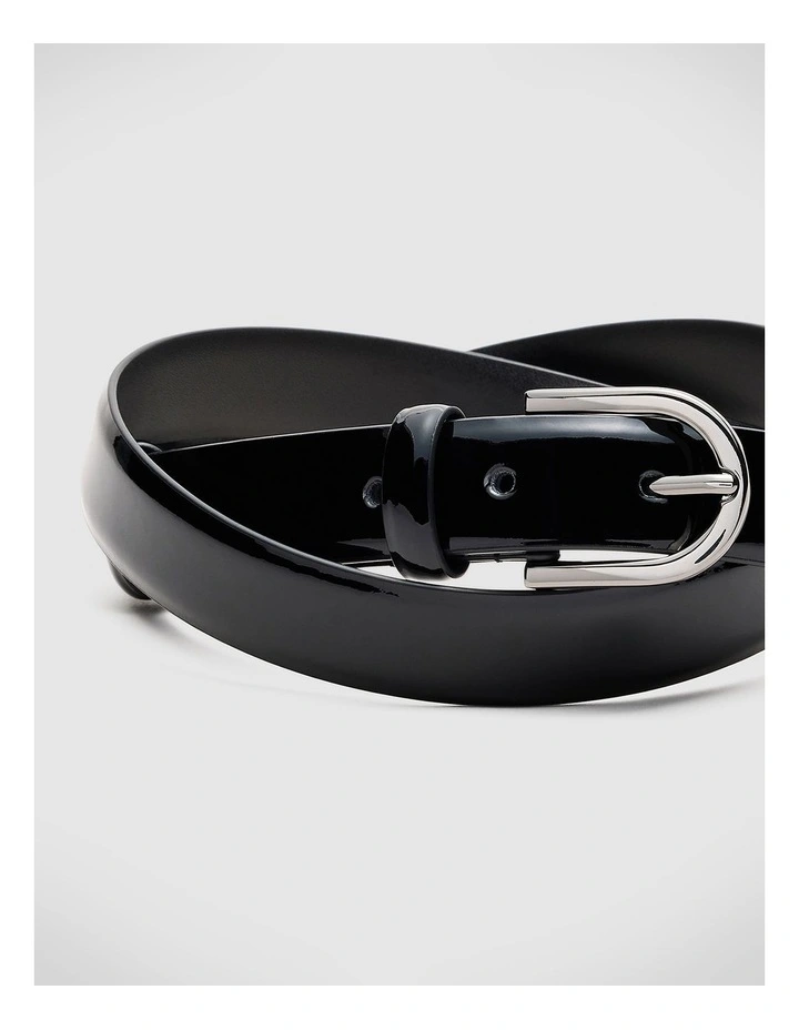 Harris Patent Leather Belt in Black image 2