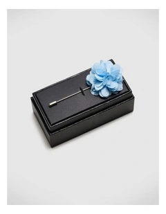 Charly Flower Lapel Pin in Blue
