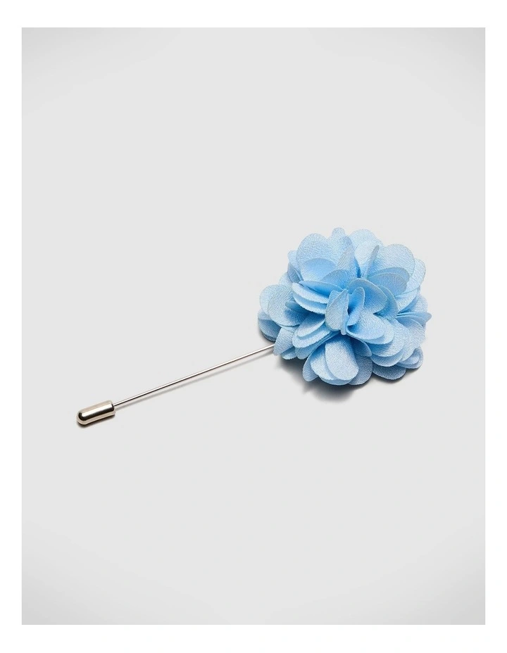 Charly Flower Lapel Pin in Blue image 2