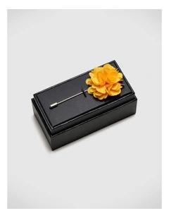 Charly Flower Lapel Pin in Yellow