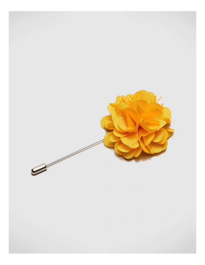 Charly Flower Lapel Pin in Yellow image 2