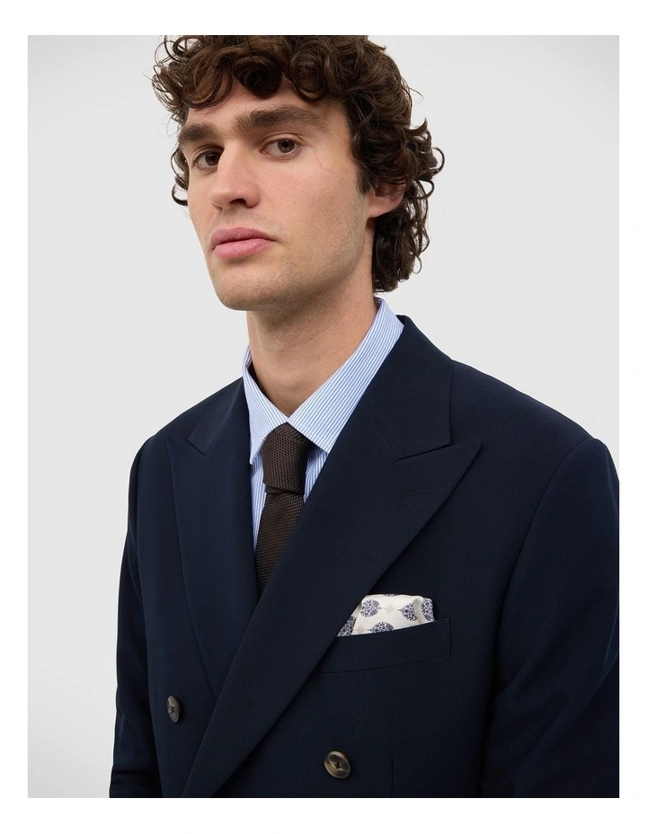 Elijah Double Breasted Tailored Jacket in Navy image 4