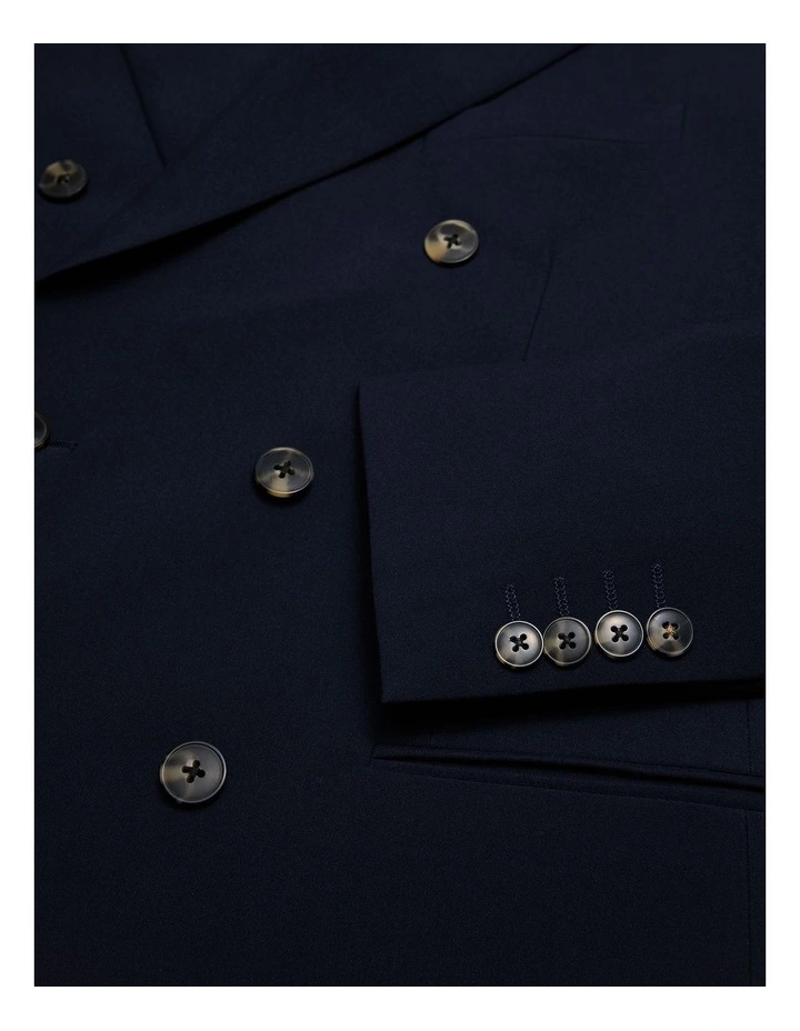 Elijah Double Breasted Tailored Jacket in Navy image 6