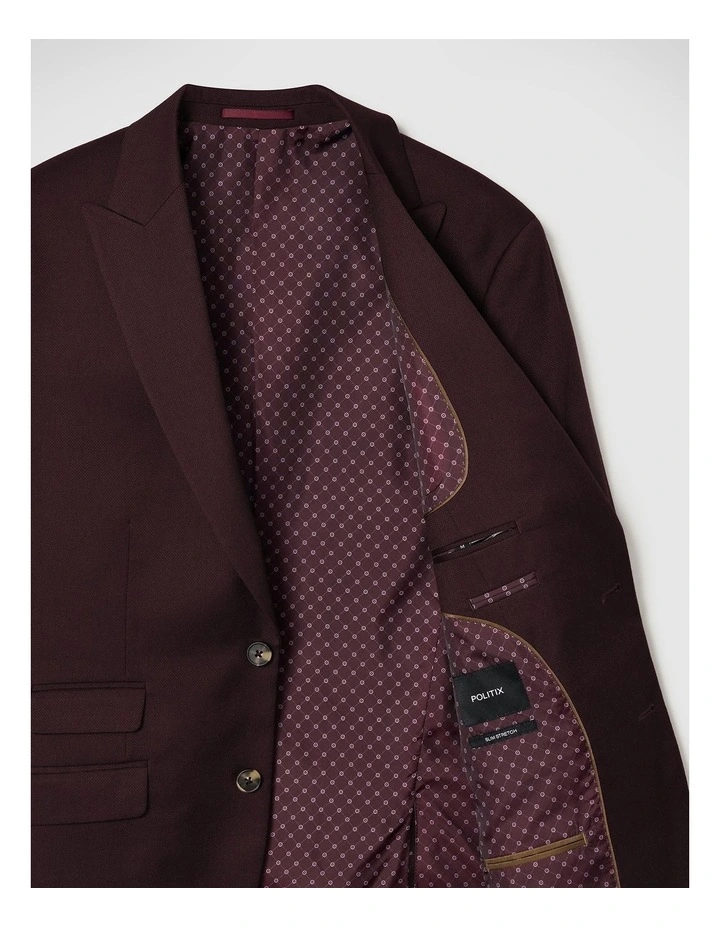 Maurice Tailored Jacket in Burgundy image 7