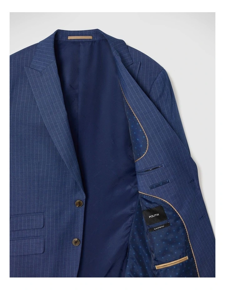 Nate Pinstripe Tailored Jacket in Blue image 7