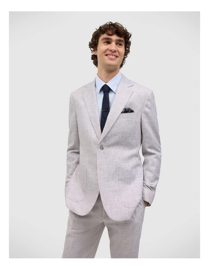 Sam Check Tailored Jacket in Lt Grey image 1