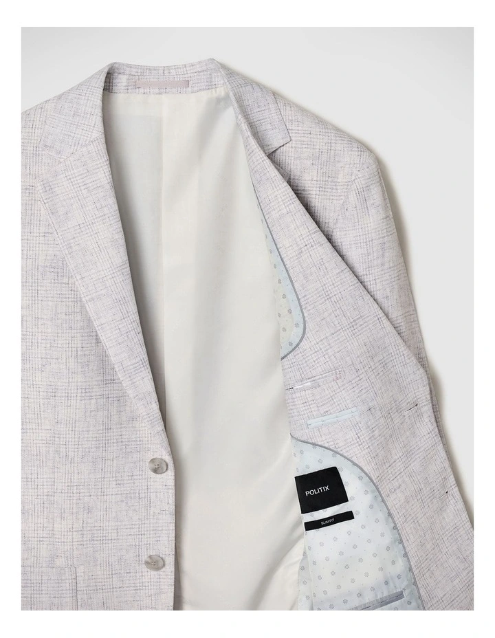 Sam Check Tailored Jacket in Lt Grey image 7