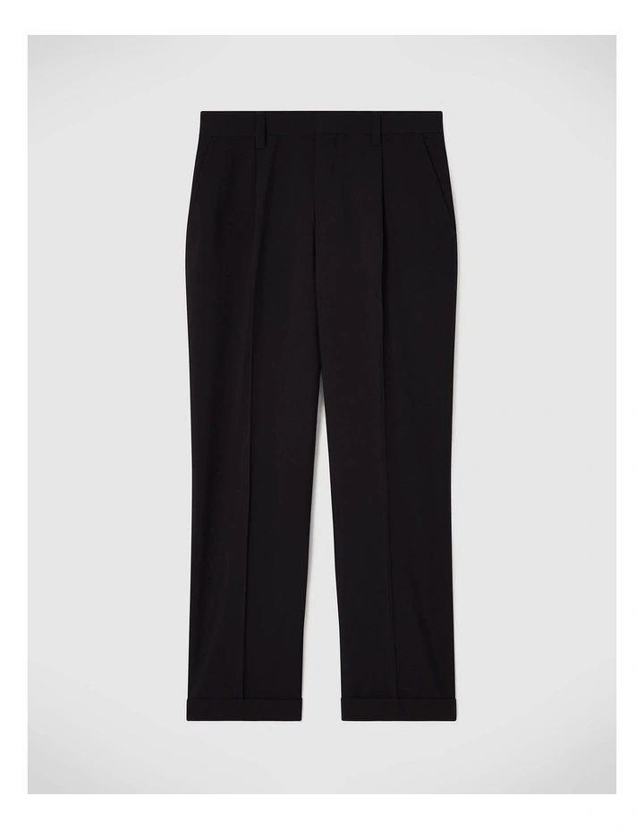 Elijah Relaxed Pleated Pant in Black image 2