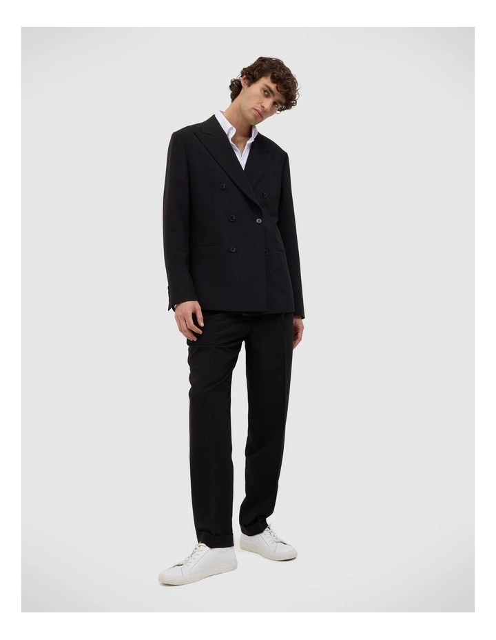 Elijah Relaxed Pleated Pant in Black image 3