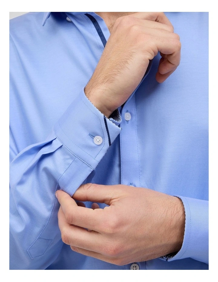 Noah Tencel Lyocell Blend Shirt in Blue image 4