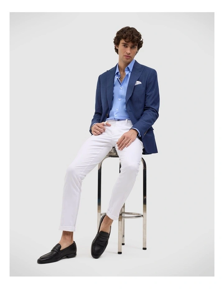 Noah Tencel Lyocell Blend Shirt in Blue image 5