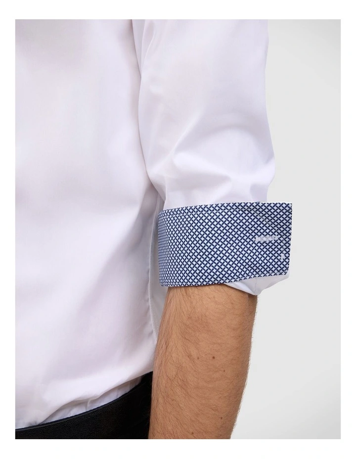 Aaron Cotton Shirt in White image 6