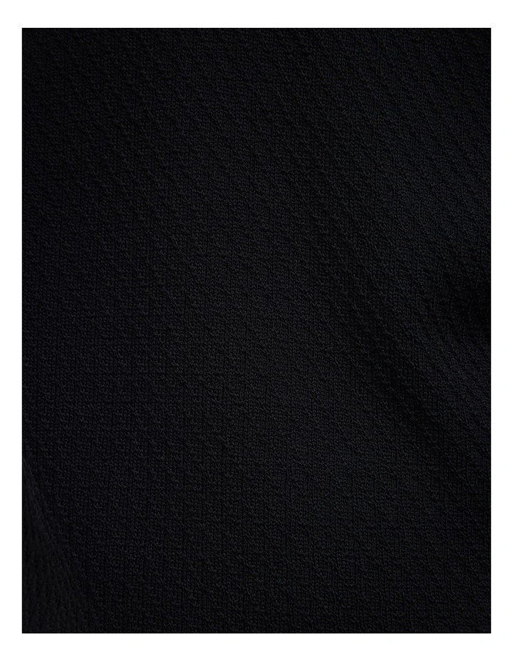 Callum Textured Knit Polo in Black image 5