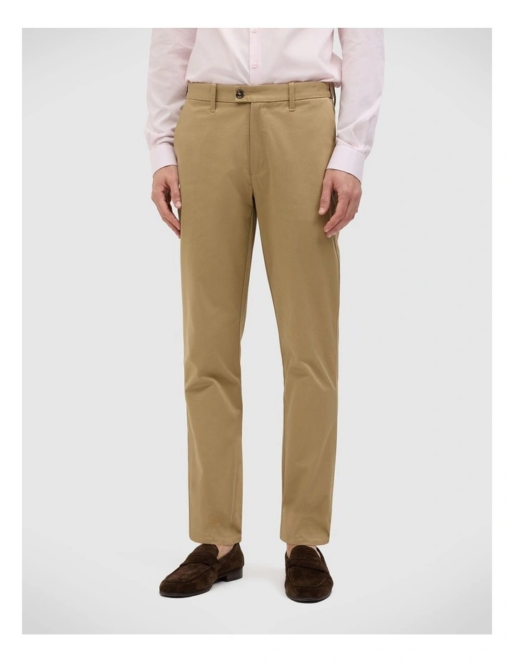 Tyler Comfort Stretch Chino in Tan image 1