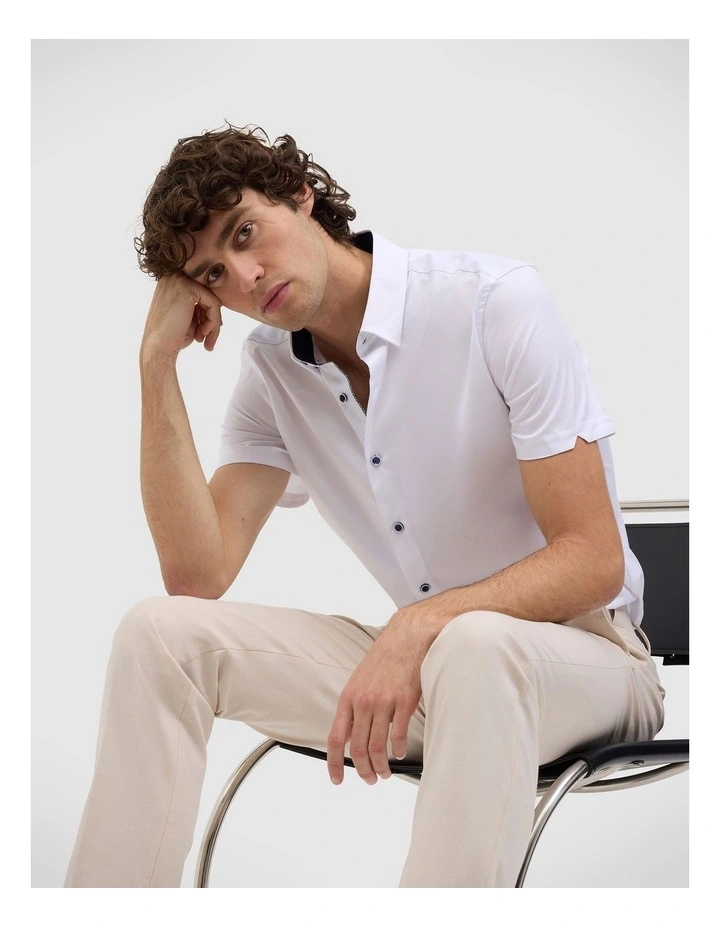 Joshua Textured Shirt in White image 7