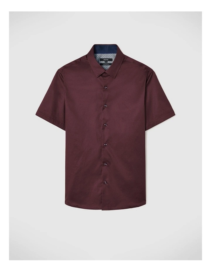 Joshua Textured Shirt in Burgundy image 2