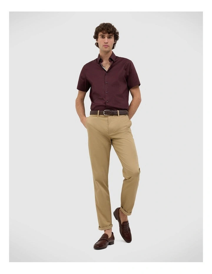 Joshua Textured Shirt in Burgundy image 3