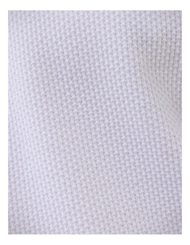 Morgan Textured Zip-up Polo in White image 6