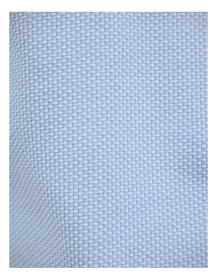 Morgan Textured Zip-up Polo in Light Blue image 6