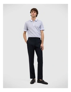 Zachary Jacquard Polo in Wht/coblt