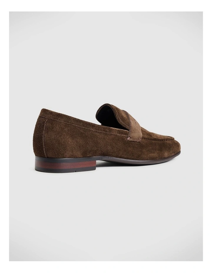 Junaid Suede Penny Loafer in Chocolate image 4