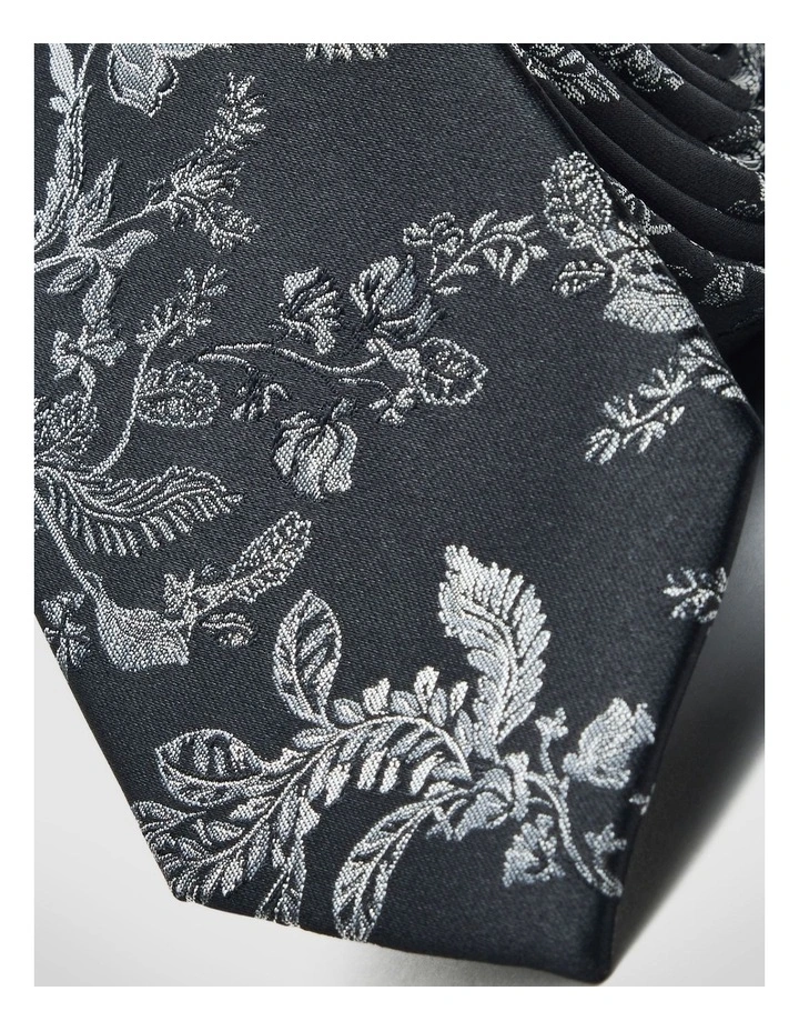 Francis Floral Tie in Black image 2