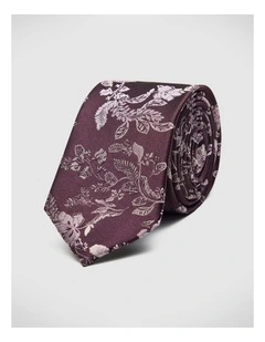Francis Floral Tie in Burgundy