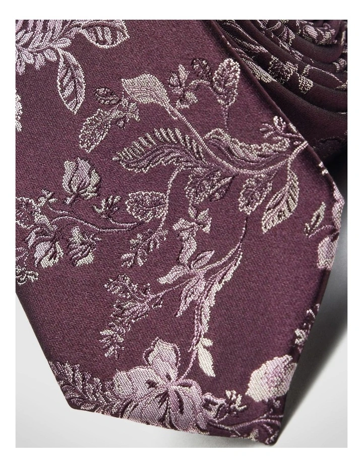 Francis Floral Tie in Burgundy image 2