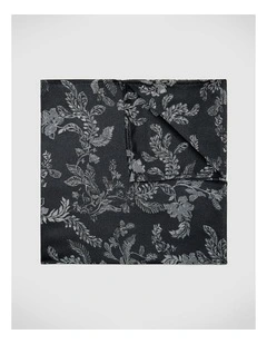 Francis Floral Pocket Square in Black