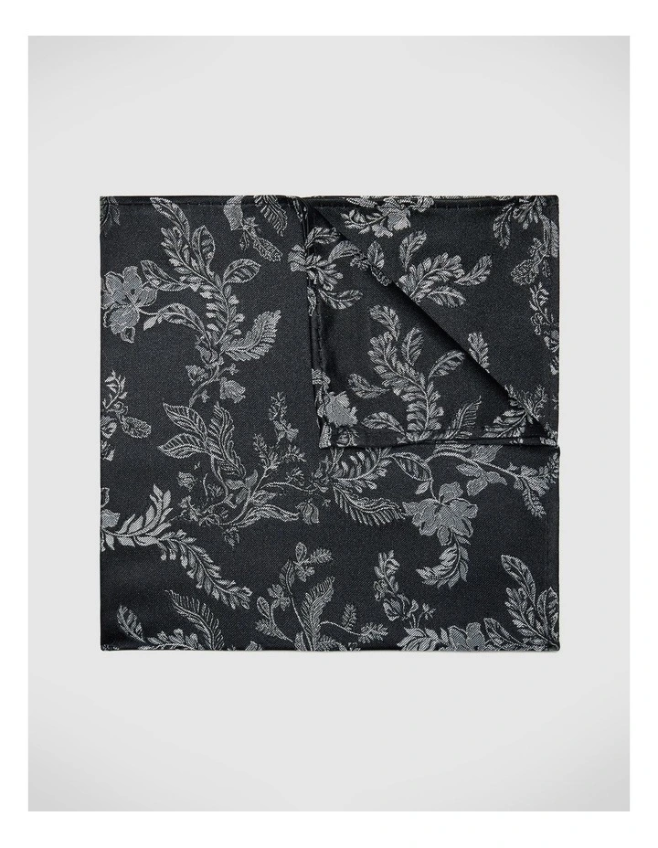 Francis Floral Pocket Square in Black image 1