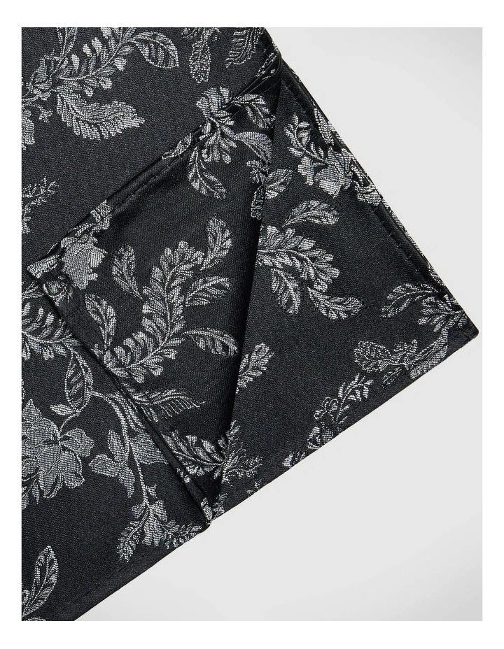 Francis Floral Pocket Square in Black image 2